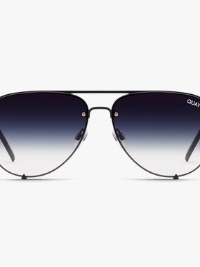 Quay Australia High Key Rimless 55mm Gradient Aviator Sunglasses